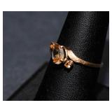 Vintage 10K Gold Ring with Light Colored Stones – Size 7½