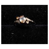Vintage 10K Gold Ring with Light Colored Stones – Size 7½