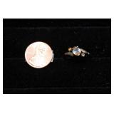 Vintage 10K Gold Ring with Light Colored Stones – Size 7½