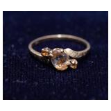 Vintage 10K Gold Ring with Light Colored Stones – Size 7½