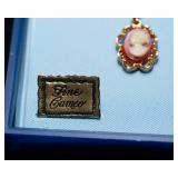 Vintage Cameo Necklace & Cameo Perfume Essence Compact – New in Box