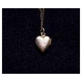 Gold-Tone Locket Necklace with Two Heart Pendants (12K Gold)