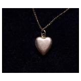 Gold-Tone Locket Necklace with Two Heart Pendants (12K Gold)