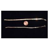 Set of Two 14K Gold Bracelets – 7" Each