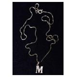 Silver “M” Necklace – Stamped 925