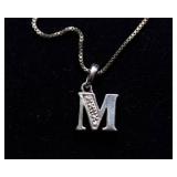 Silver “M” Necklace – Stamped 925