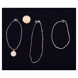 Sterling Silver Jewelry Lot – Two Bracelets & Anklet