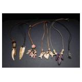 Set of 6 Stone and Glass Bead Necklaces