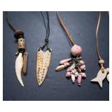 Set of 6 Stone and Glass Bead Necklaces