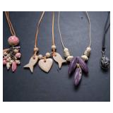 Set of 6 Stone and Glass Bead Necklaces