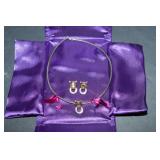 Sterling Silver Necklace and Matching Earrings Set – Cat Pendant