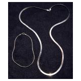 Sterling Silver Necklace and Bracelet Set