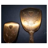 Gold-Tone Vanity Set & Antique Mother-of-Pearl Dip Pen