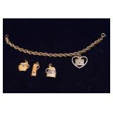 Vintage Hamm’s 10K Gold Employee Bracelet with Charms