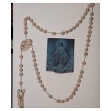 Large Wall Rosary & Mary Wall Art (8" x 10")