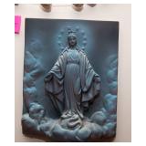 Large Wall Rosary & Mary Wall Art (8" x 10")