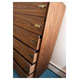 Bassett Mid-Century Modern Tallboy Dresser – 40"W x 19"D x 54"T