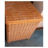 Wicker Side Table – Tan, 21"L x 17"W x 22"T
