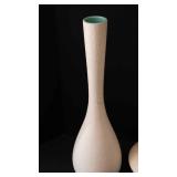 Set of Three White Decorative Vases