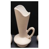 Set of Three White Decorative Vases