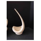 Set of Three White Decorative Vases