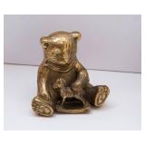 Lot of Three Brass Figurines: Bunny, Baby, and Teddy Bear