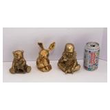 Lot of Three Brass Figurines: Bunny, Baby, and Teddy Bear