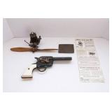 Assorted Collectibles – Belt Buckle, Wooden Toy Gun, Mini Engine