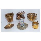 Brass Items & Small Metal Windmill – Assorted Lot