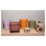 Variety of Colorful Flower Pots