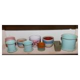 Variety of Pink and Blue Ceramic Planters