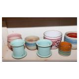 Variety of Pink and Blue Ceramic Planters