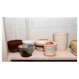 Tan/Cream Ceramic Flower Pots