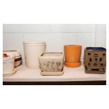 Tan/Cream Ceramic Flower Pots