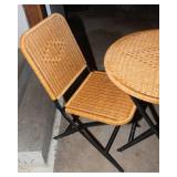 Wicker & Metal Folding Table and Chairs
