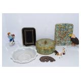 Miscellaneous Figurines & Hobnail Bowl