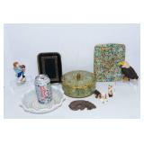Miscellaneous Figurines & Hobnail Bowl