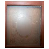 Antique Solid Wood Door with Etched Glass Inlay