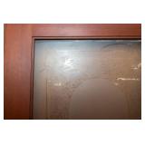 Antique Solid Wood Door with Etched Glass Inlay