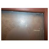 Antique Solid Wood Door with Etched Glass Inlay