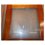 Antique Solid Wood Door with Etched Glass Inlay