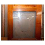 Antique Solid Wood Door with Etched Glass Inlay