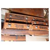 Antique Victorian Oak Six-Drawer Merrick’s Spool Cabinet – Original Eagle Decals