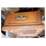 Antique Victorian Oak Six-Drawer Merrick’s Spool Cabinet – Original Eagle Decals