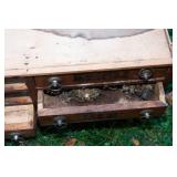 Antique Victorian Oak Six-Drawer Merrick’s Spool Cabinet – Original Eagle Decals