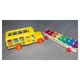 Vintage Fisher-Price Toys – School Bus (1965) & Pull-a-Tune (1964)