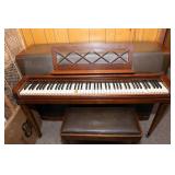 Vintage Wurlitzer Roll-Top Piano with Bench – 57"W x 24"D x 36"T