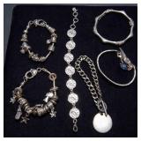 Set of 6 Silver-Tone Bracelets