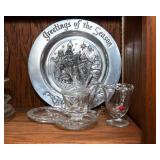 Two Shelves of Cut Glass