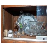 Two Shelves of Cut Glass